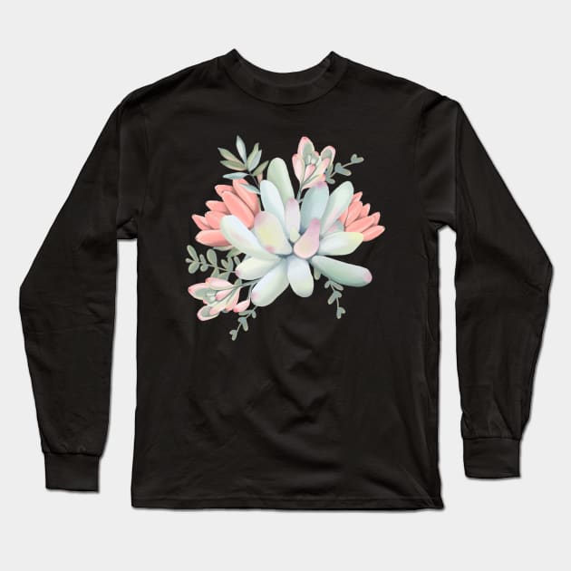 Succulent Flower Arrangement Long Sleeve T-Shirt by caitlinshea24